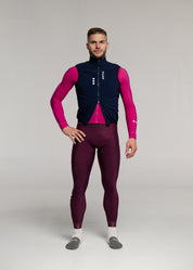 FUNK LS JERSEY + RIPE PLUM LONG BIBS + DARK NIGHT GILET + NECK WARMER