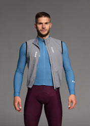 ELECTRO LS JERSEY + RIPE PLUM LONG BIBS + MIST GILET + NECK WARMER