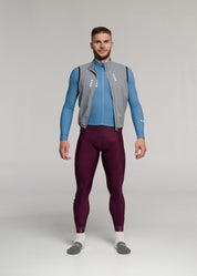 ELECTRO LS JERSEY + RIPE PLUM LONG BIBS + MIST GILET + NECK WARMER