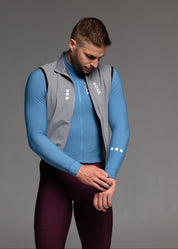 ELECTRO LS JERSEY + RIPE PLUM LONG BIBS + MIST GILET + NECK WARMER