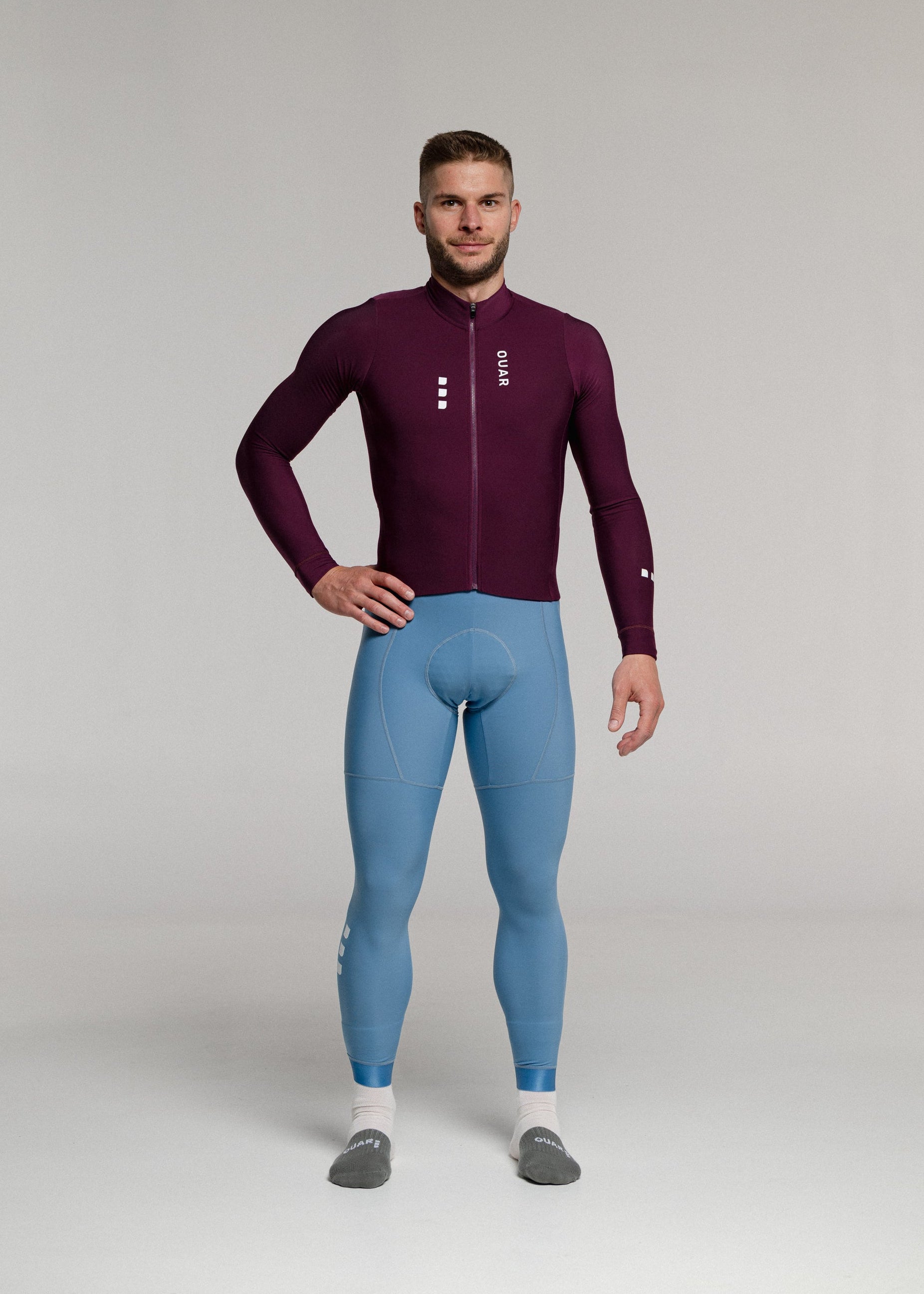 SOUL LS JERSEY + SKYBLUE LONG BIBS + DARK NIGHT JACKET + NECK WARMER