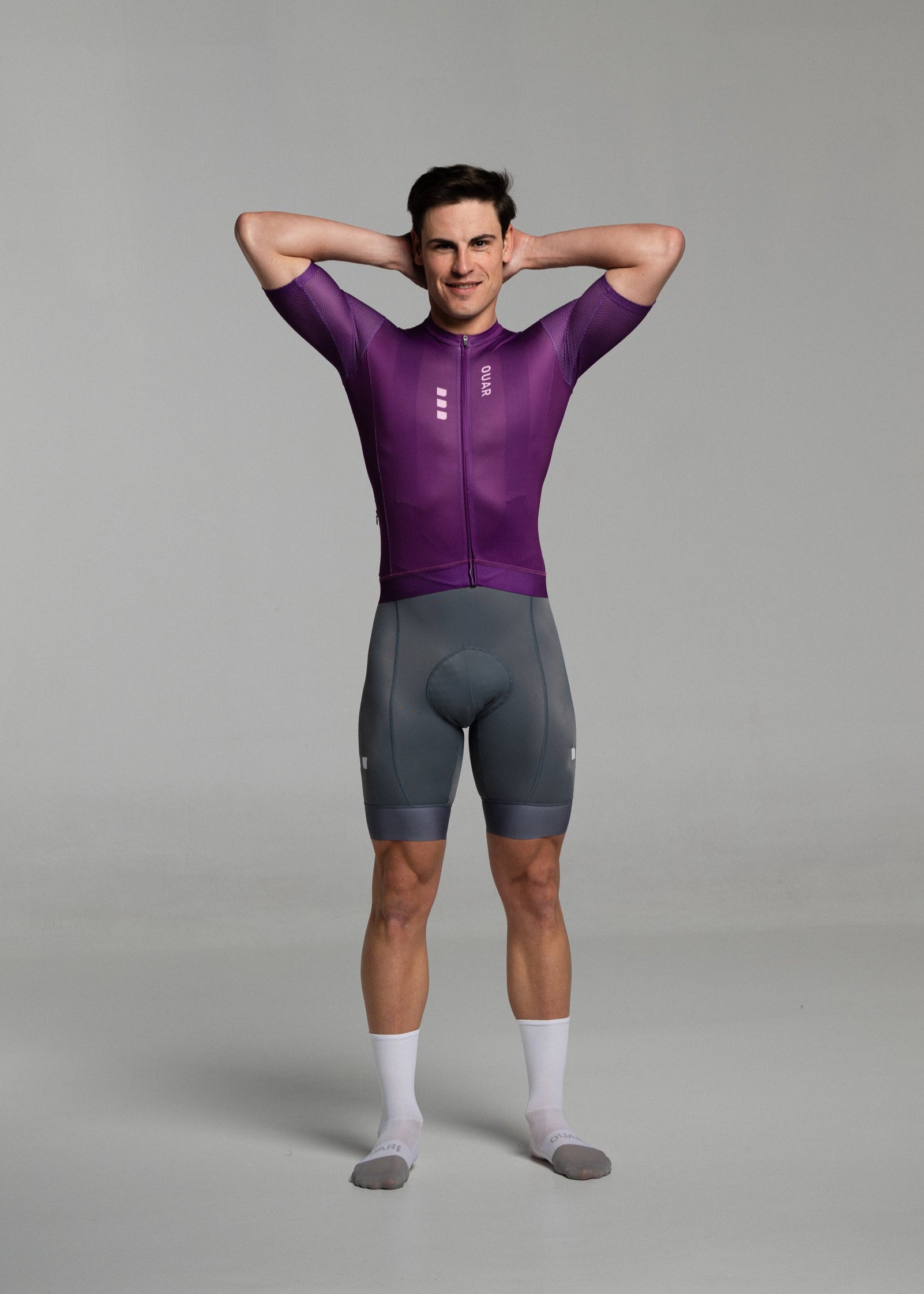 TRUE PURPLE JERSEY + TITANIUM BIBS + WHITE/GREY SOCKS