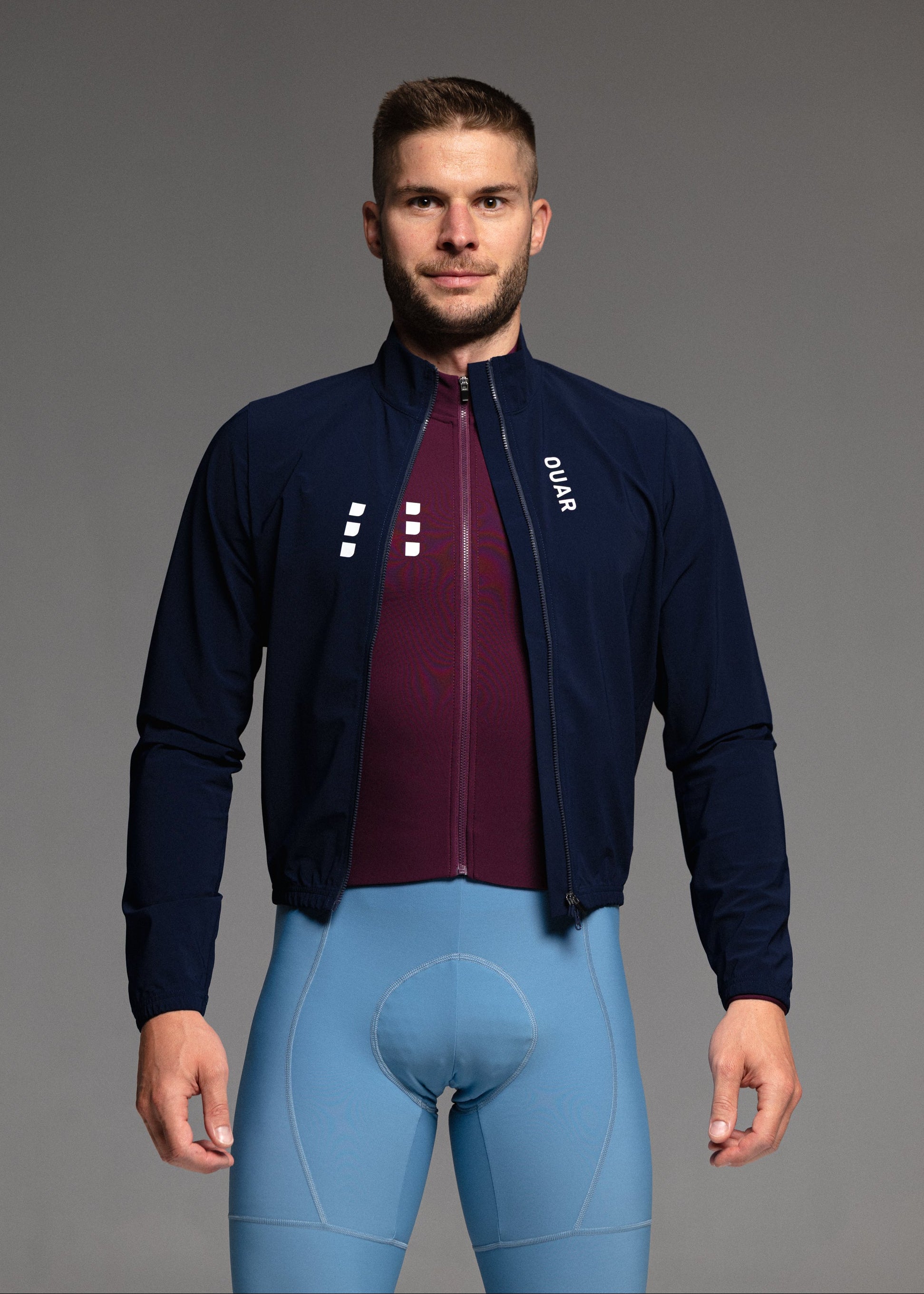 SOUL LS JERSEY + SKYBLUE LONG BIBS + DARK NIGHT JACKET + NECK WARMER