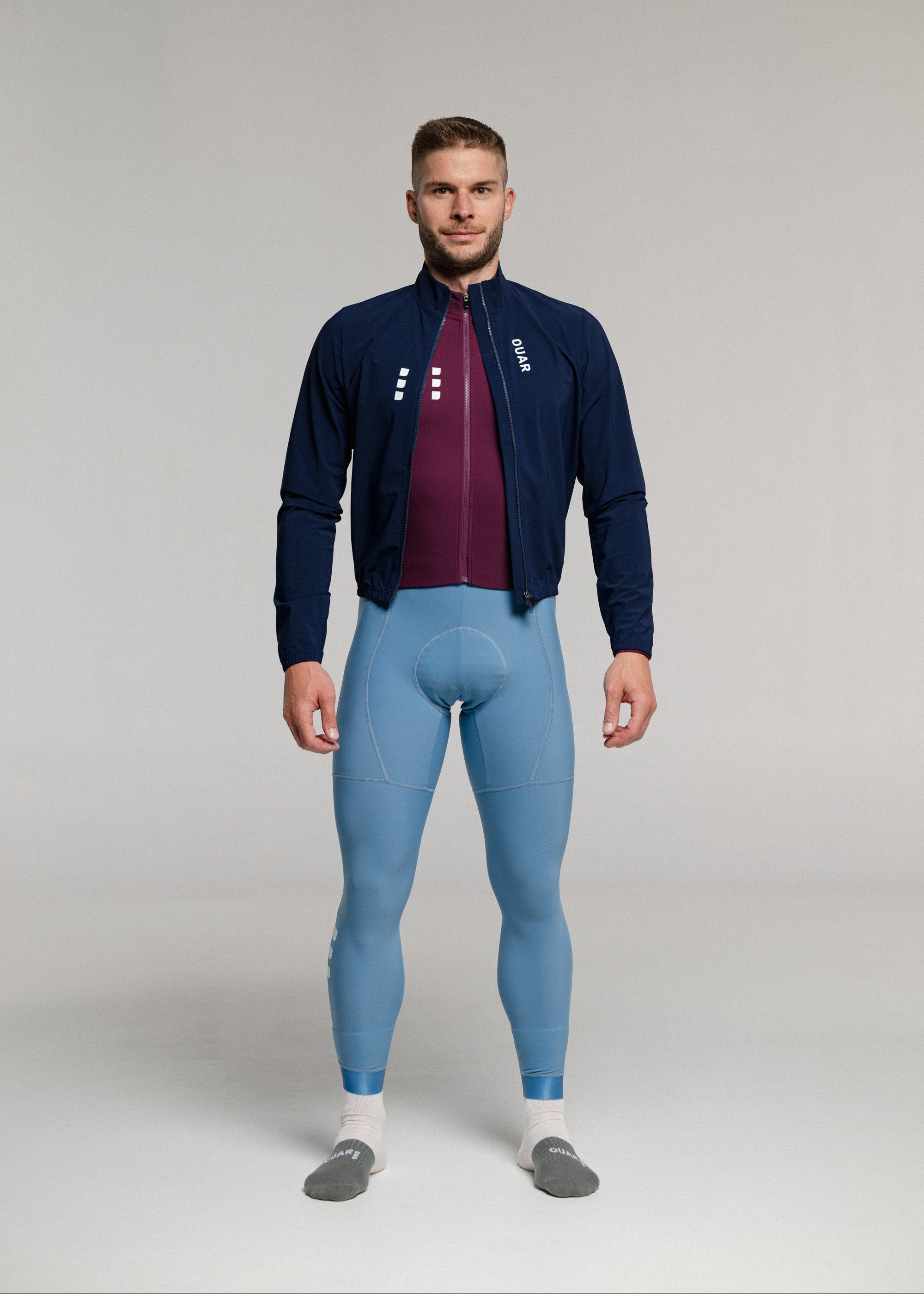 SOUL LS JERSEY + SKYBLUE LONG BIBS + DARK NIGHT JACKET + NECK WARMER