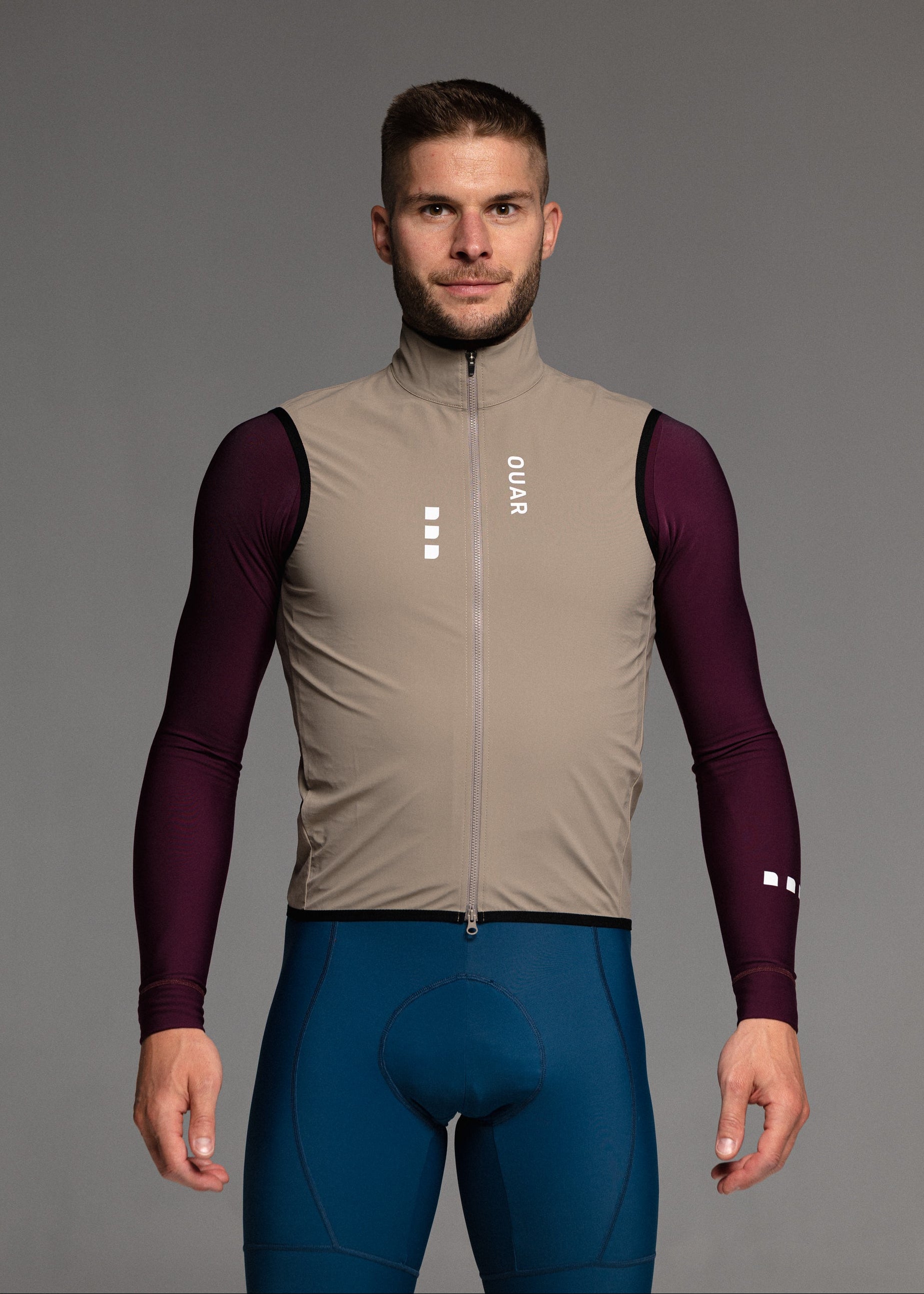 SOUL LS JERSEY + AQUA LONG BIBS + SAND GILET + NECK WARMER