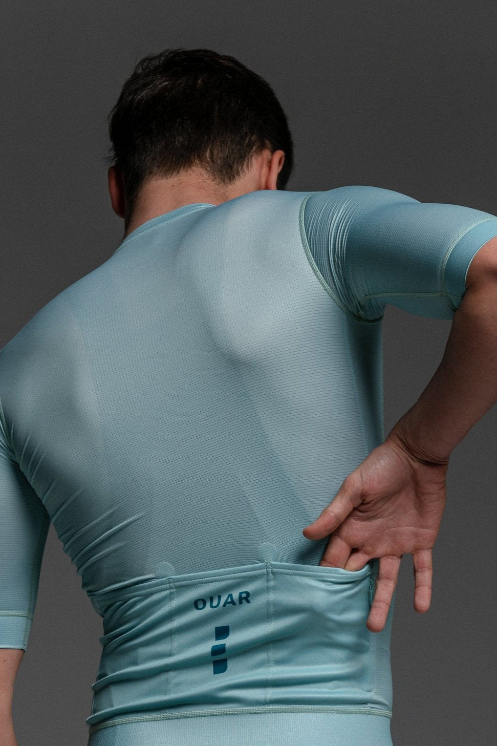 DUSTY MOSS JERSEY + TERROIR BIBS + WHITE/AQUA SOCKS