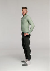 CHILL LS JERSEY + FOREST GREEN LONG BIBS + DEEP OCEAN JACKET + NECK WARMER