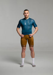 DARK TEAL JERSEY + TERROIR BIBS + WHITE/GREY SOCKS