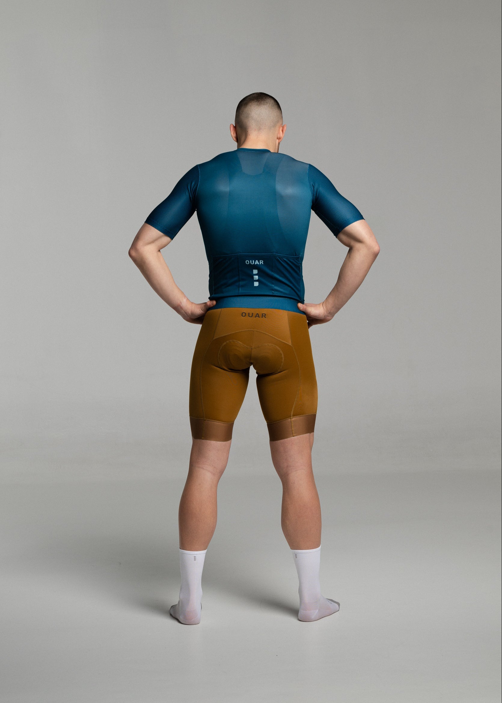 DARK TEAL JERSEY + TERROIR BIBS + WHITE/GREY SOCKS