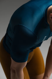 DARK TEAL JERSEY + TERROIR BIBS + WHITE/GREY SOCKS
