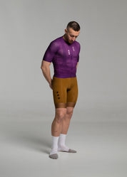 TRUE PURPLE JERSEY + TERROIR EVO BIBS + WHITE/GREY SOCKS