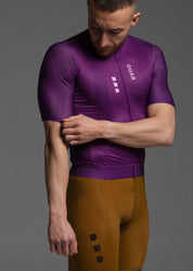 TRUE PURPLE JERSEY + TERROIR EVO BIBS + WHITE/GREY SOCKS