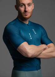DARK TEAL JERSEY + EUCALYPTO BIBS + WHITE/GREY SOCKS