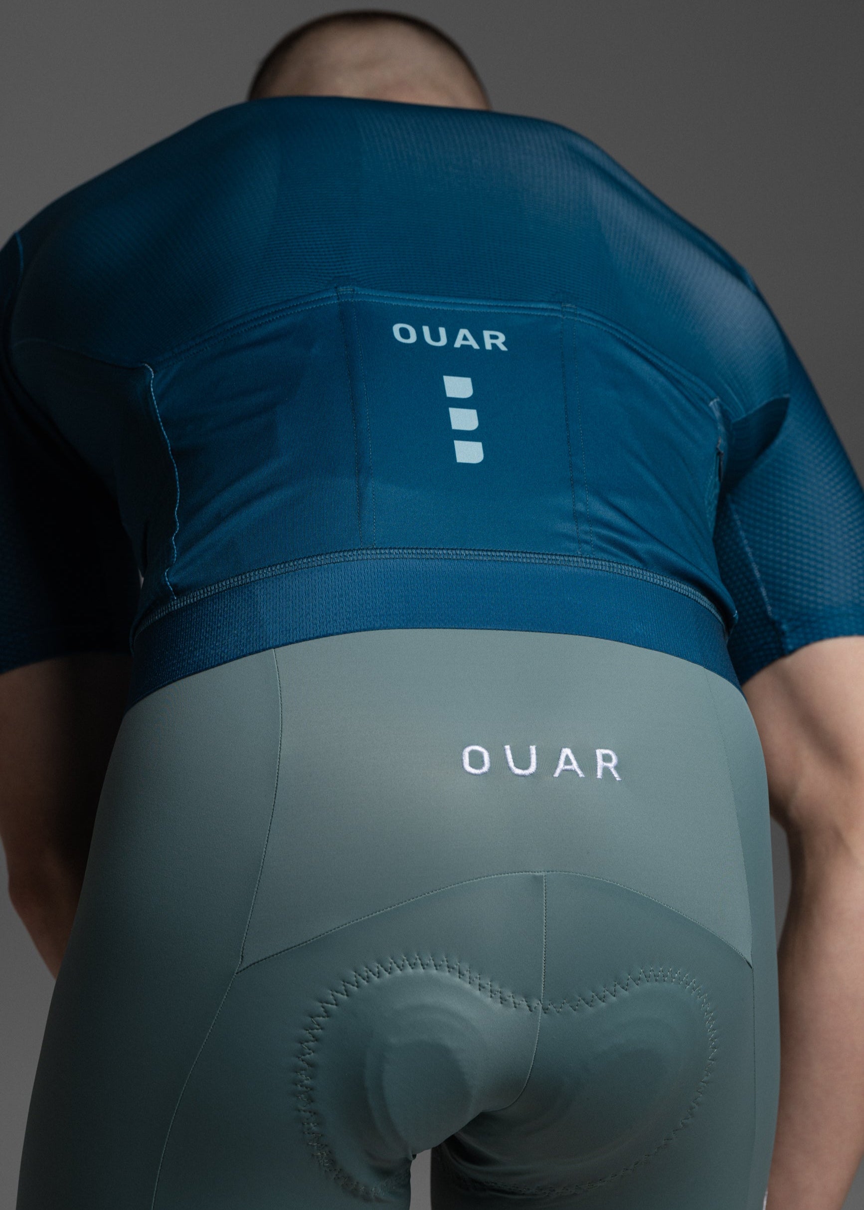 DARK TEAL JERSEY + EUCALYPTO BIBS + WHITE/GREY SOCKS
