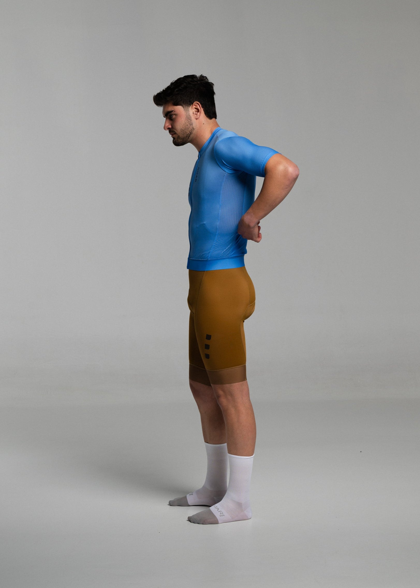 COBALT BLUE JERSEY + TERROIR BIBS + WHITE/GREY SOCKS