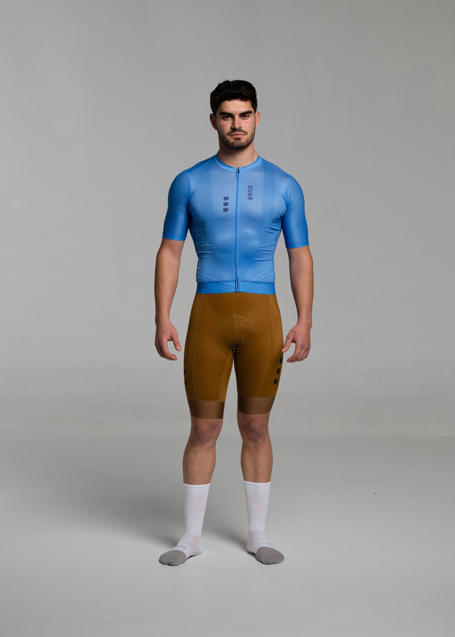 COBALT BLUE JERSEY + TERROIR BIBS + WHITE/GREY SOCKS