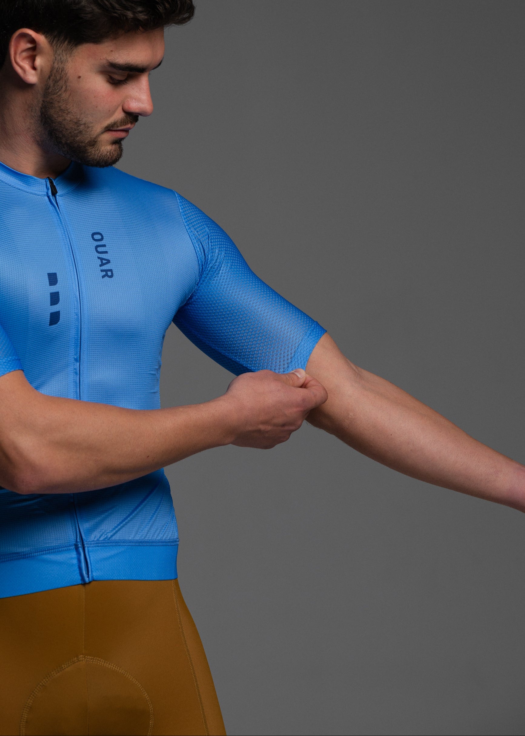 COBALT BLUE JERSEY + TERROIR BIBS + WHITE/GREY SOCKS