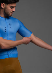 COBALT BLUE JERSEY + TERROIR BIBS + WHITE/GREY SOCKS