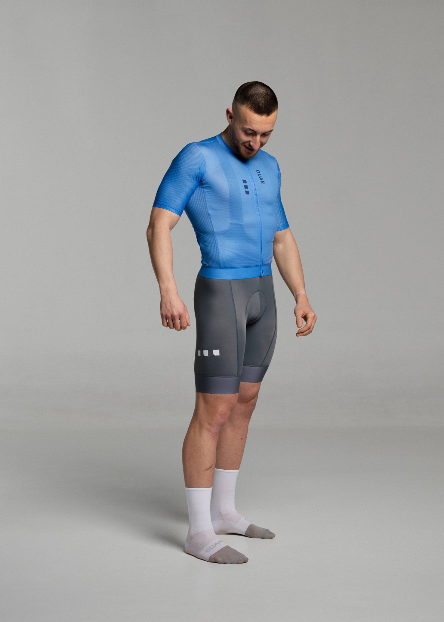 COBALT BLUE JERSEY + TITANIUM BIBS + WHITE/GREY SOCKS