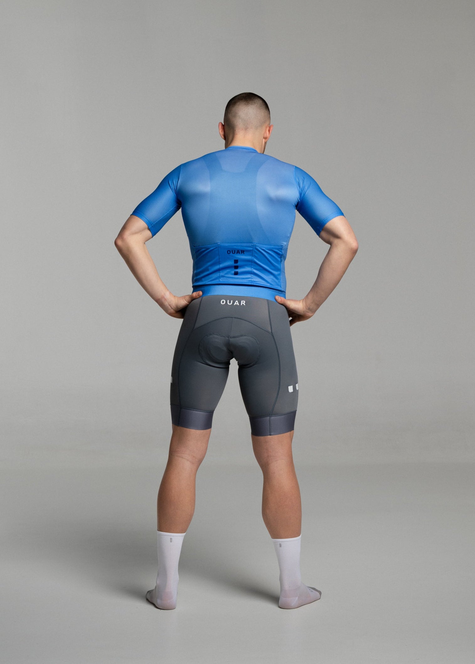 COBALT BLUE JERSEY + TITANIUM BIBS + WHITE/GREY SOCKS