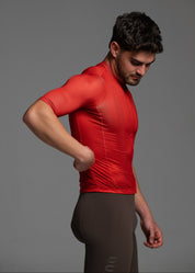 BURNT RED JERSEY + COCOA BIBS + WHITE/GREY SOCKS