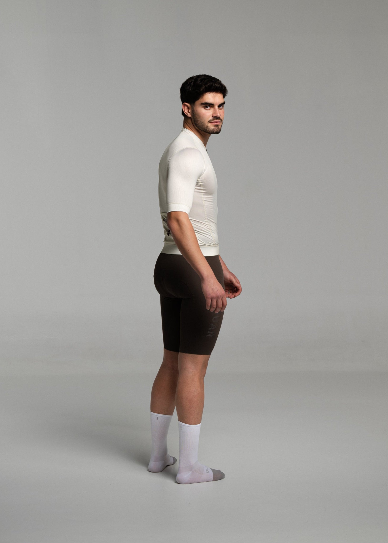 SAND JERSEY + COCOA BIBS + WHITE/GREY SOCKS