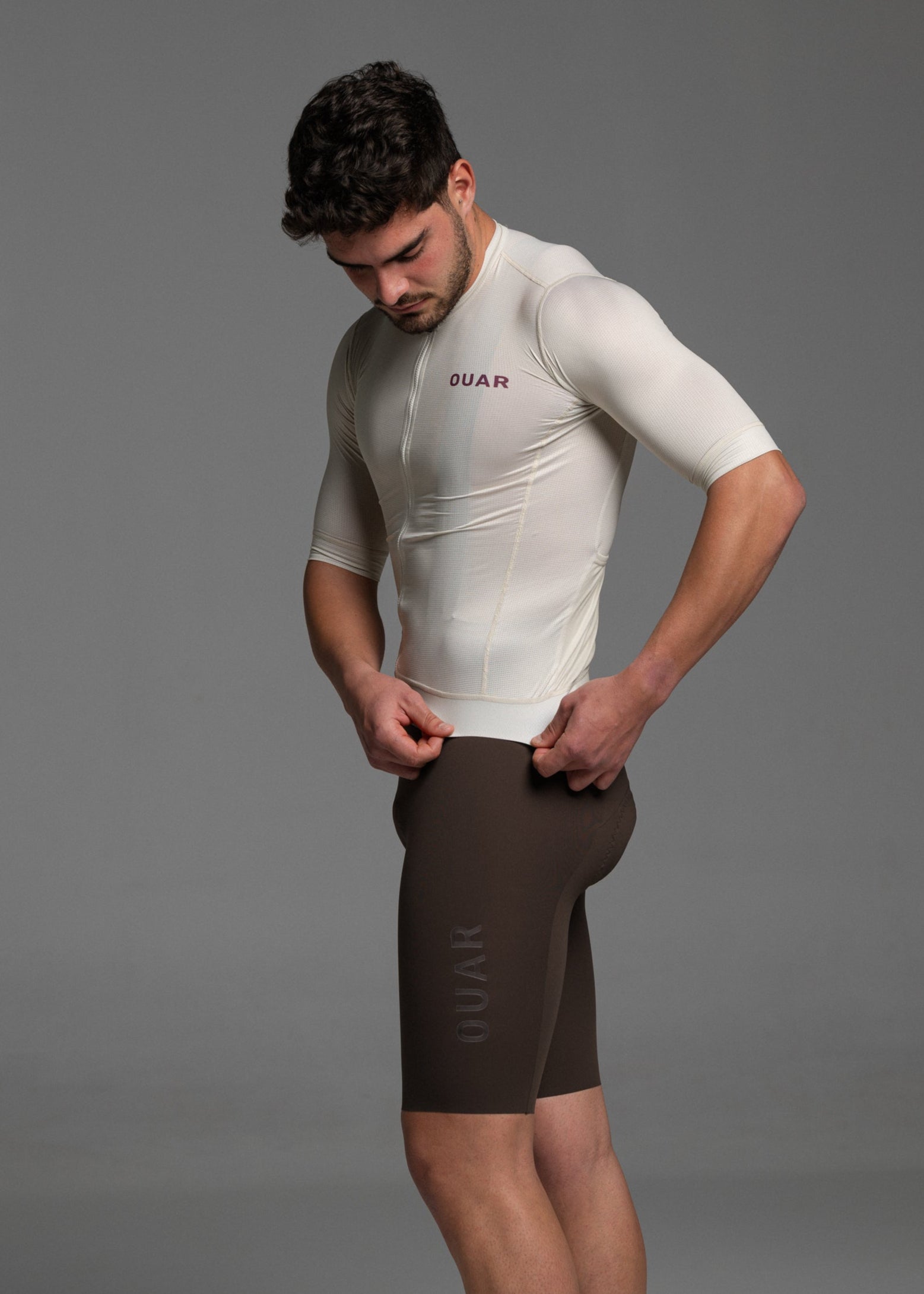 SAND JERSEY + COCOA BIBS + WHITE/GREY SOCKS