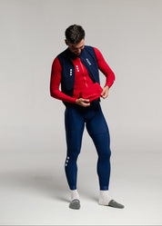 DISCO LS JERSEY + MARINO LONG BIBS + DARK NIGHT GILET + NECK WARMER