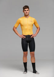 YOLK JERSEY + PURE BLACK AERYS BIBS + BLACK/GREY SOCKS