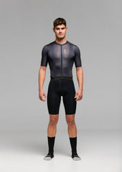 PURE BLACK JERSEY + PURE BLACK BIBS + BLACK/GREY SOCKS
