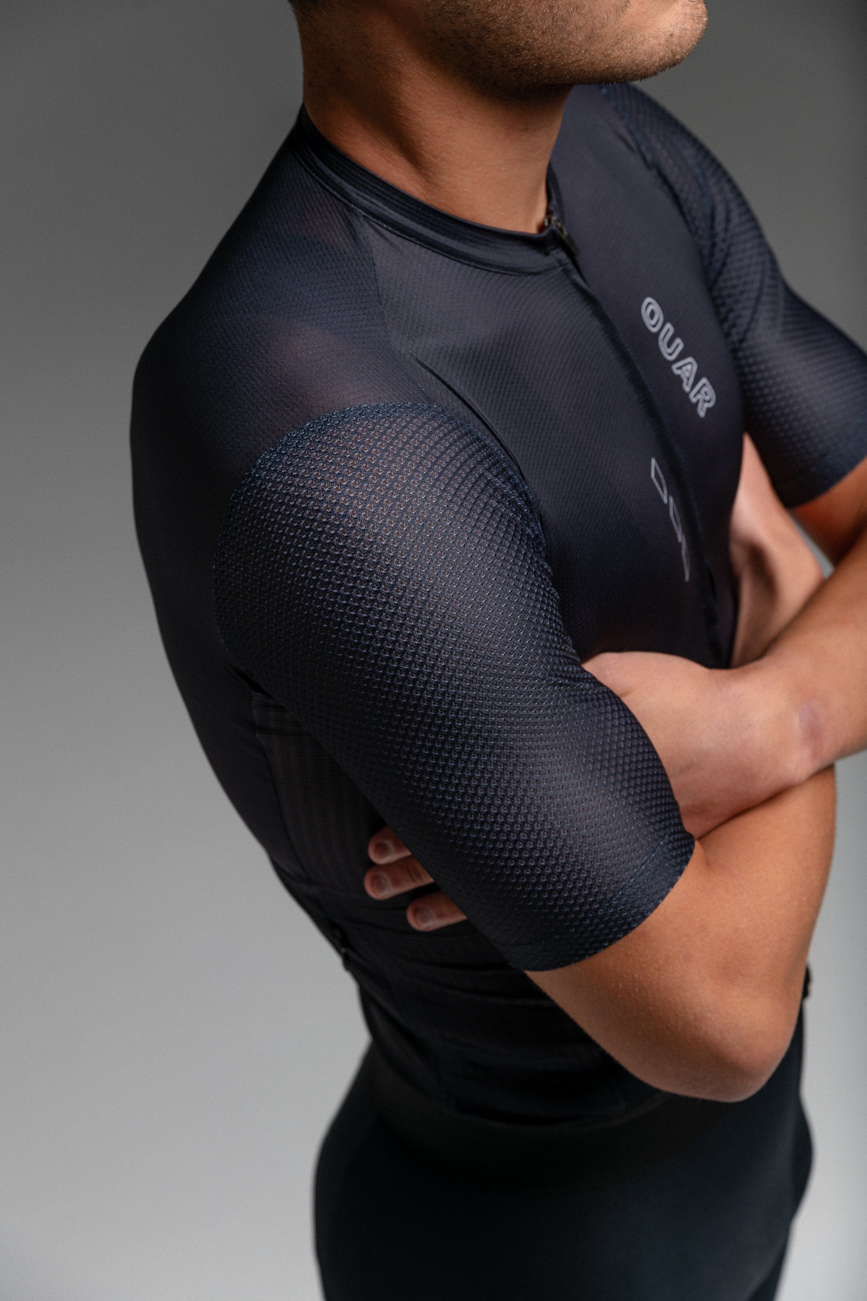 PURE BLACK JERSEY + PURE BLACK BIBS + BLACK/GREY SOCKS