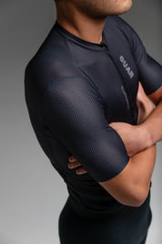 PURE BLACK JERSEY + PURE BLACK BIBS + BLACK/GREY SOCKS