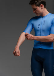 COBALT BLUE JERSEY + MARINO AERYS BIBS + MARINO/GREY SOCKS