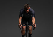 PURE BLACK JERSEY + PURE BLACK BIBS + BLACK/GREY SOCKS