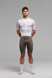 DIZZY WHITE JERSEY + STONE BIBS + WHITE/AQUA SOCKS