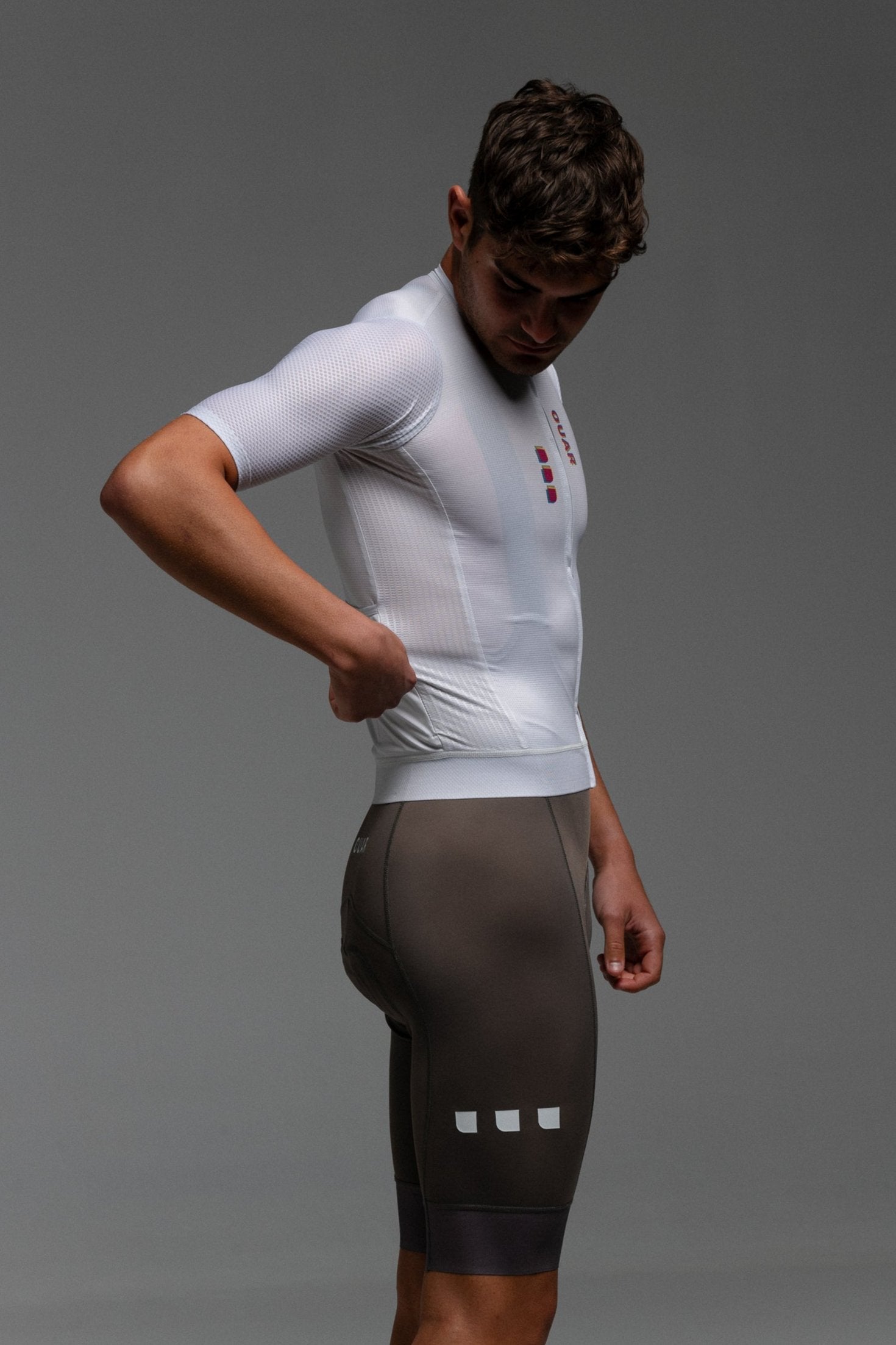 DIZZY WHITE JERSEY + STONE BIBS + WHITE/AQUA SOCKS