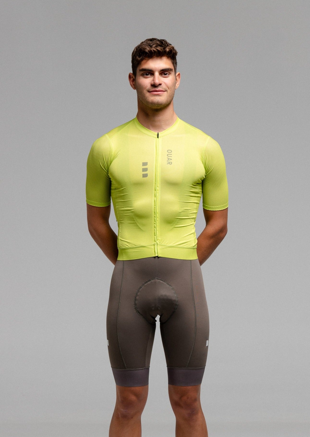 PISTACHIO JERSEY + STONE BIBS + BLACK/GREY SOCKS
