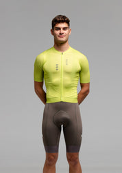 PISTACHIO JERSEY + STONE BIBS + BLACK/GREY SOCKS