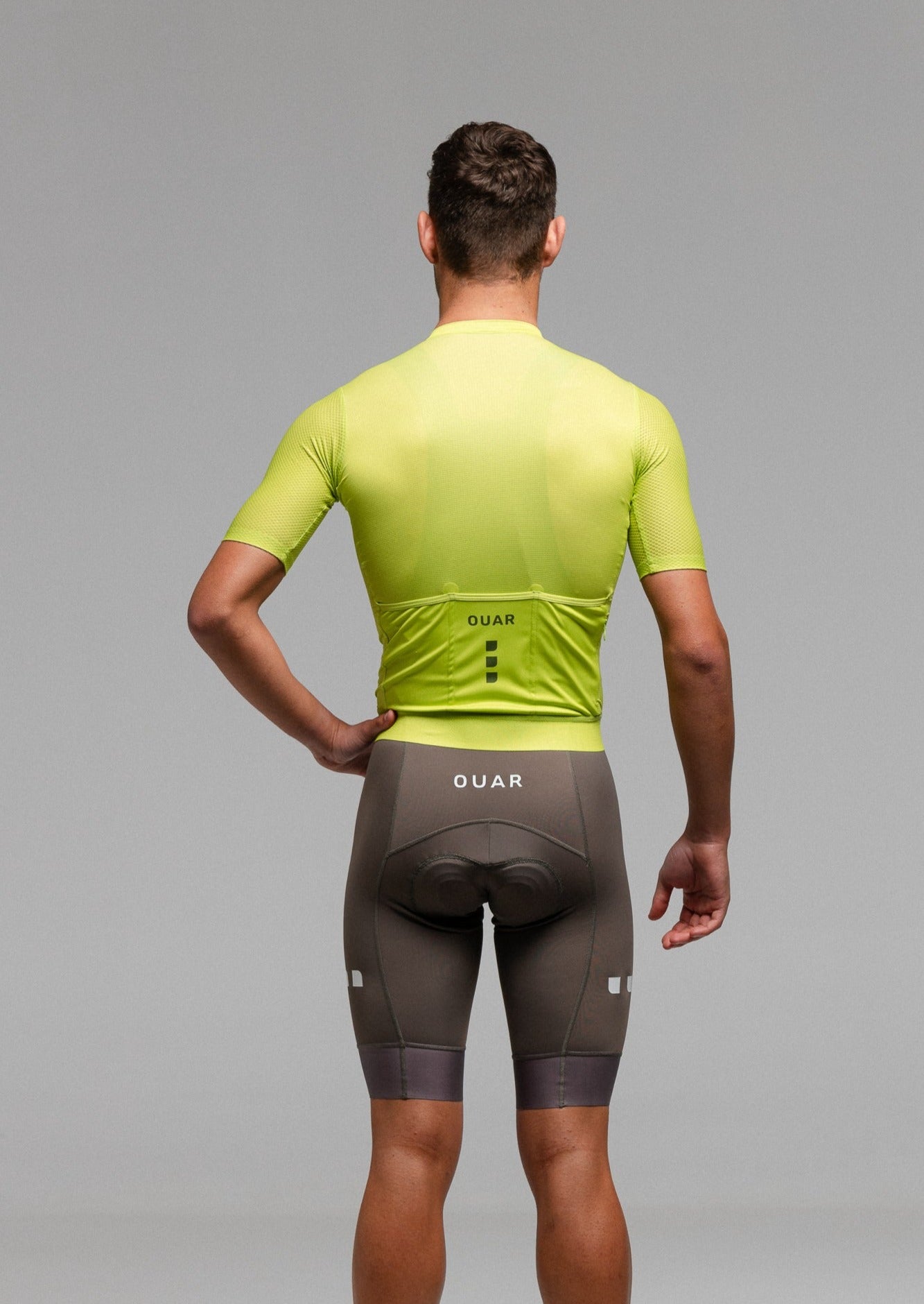 PISTACHIO JERSEY + STONE BIBS + BLACK/GREY SOCKS