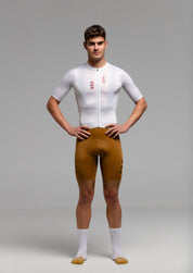 DIZZY WHITE JERSEY + TERROIR EVO BIBS + WHITE/AQUA SOCKS