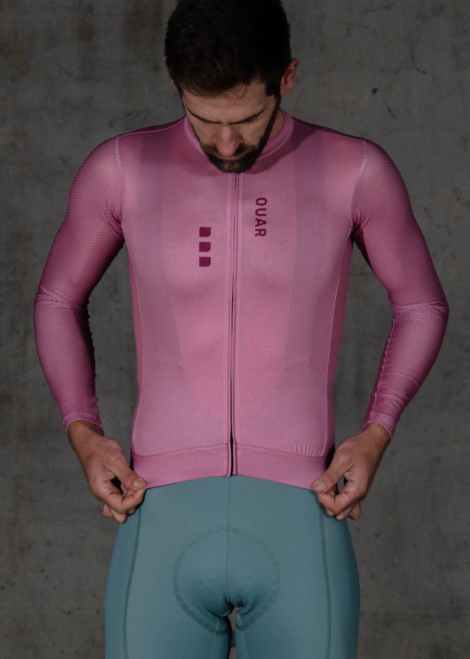DUSTY CHERRY LS JERSEY + EUCALYPTO BIBS + WHITE/AQUA SOCKS