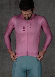 DUSTY CHERRY LS JERSEY + EUCALYPTO BIBS + WHITE/AQUA SOCKS