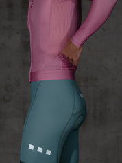 DUSTY CHERRY LS JERSEY + EUCALYPTO BIBS + WHITE/AQUA SOCKS
