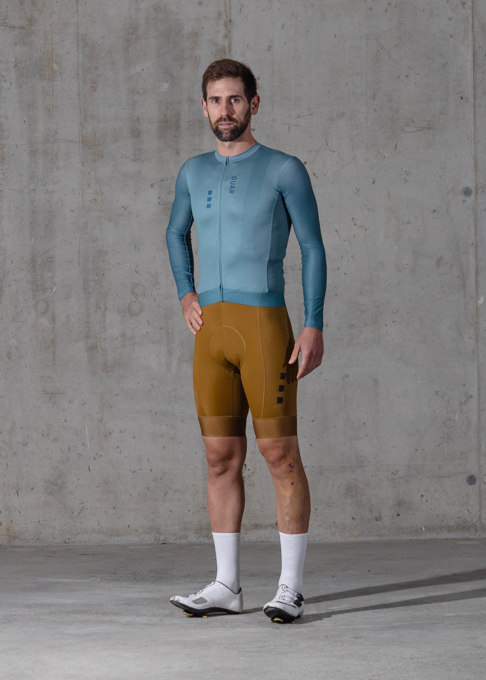 DUSTY MINT LS JERSEY + TERROIR BIBS + WHITE/AQUA SOCKS