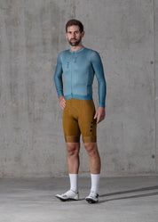 DUSTY MINT LS JERSEY + TERROIR BIBS + WHITE/AQUA SOCKS