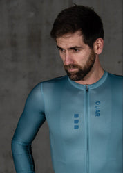 DUSTY MINT LS JERSEY + TERROIR BIBS + WHITE/AQUA SOCKS