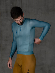 DUSTY MINT LS JERSEY + TERROIR BIBS + WHITE/AQUA SOCKS